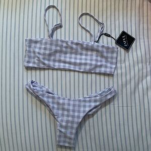 Grey gingham/plad swim suit